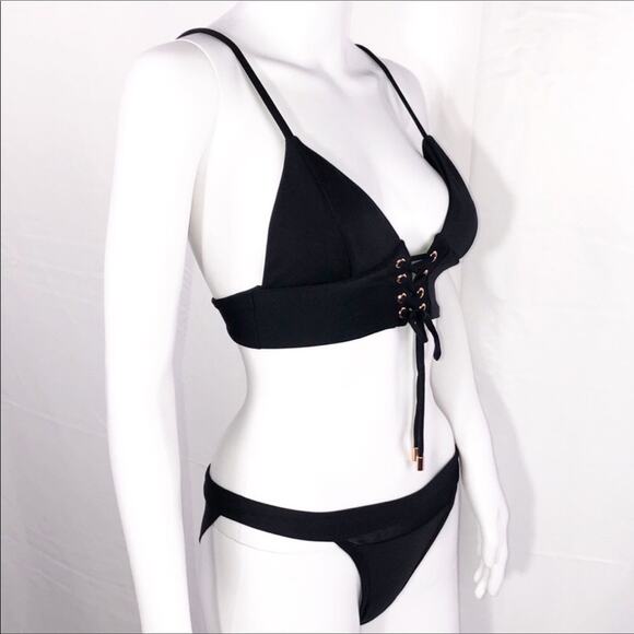 Kopper & Zink Black Lace-Up Bikini Set - Size Medium - Picture 4 of 15